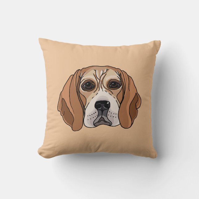 Beagle-Hundeillustrations-Kissen Kissen (Vorderseite)