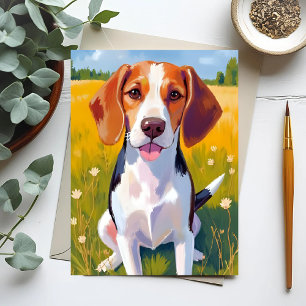 Beagle Hundelack Postkarte