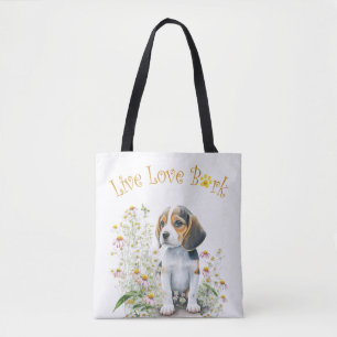 Beagle-Hundemama Blumen Tasche