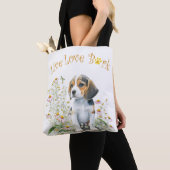 Beagle-Hundemama Blumen Tasche (Von Nahem)