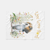 Beagle-Hundemutter Floral Fleecedecke (Vorderseite (Horizontal))