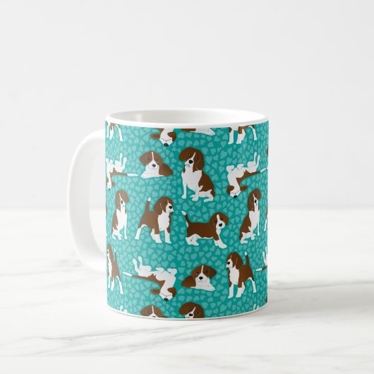 Beagle-Hunderasse - Türkis Kaffeetasse (Vorderseite Links)