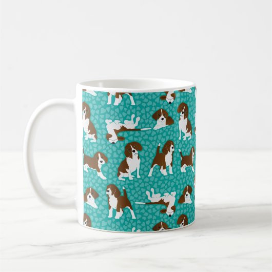 Beagle-Hunderasse - Türkis Kaffeetasse (Links)