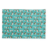 Beagle-Hunderasse - Türkis Kissenbezug (Rückseite)