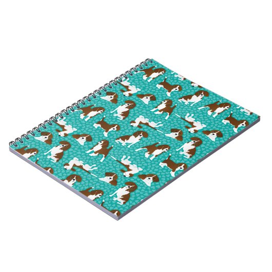 Beagle-Hunderasse - Türkis Notizblock (Linke Seite)