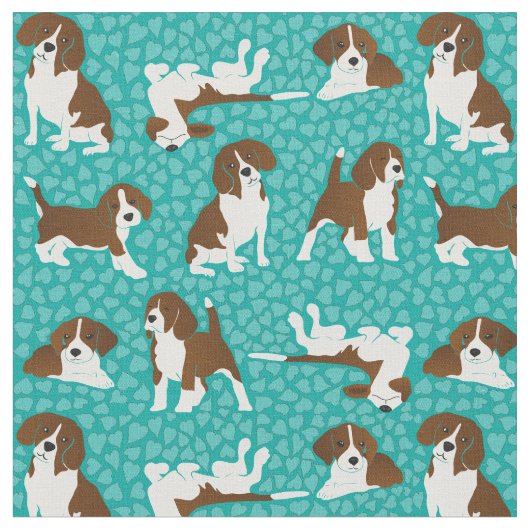 Beagle-Hunderasse - Türkis Stoff (Nahaufnahme)
