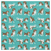 Beagle-Hunderasse - Türkis Stoff (Muster)