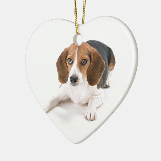 Beagle-Hundeverzierung Keramikornament (Links)