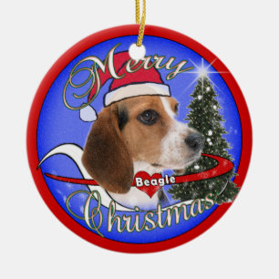BEAGLE-HUNDEweihnachtsverzierung - Keramik Ornament