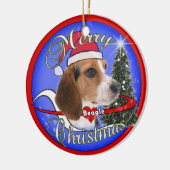 BEAGLE-HUNDEweihnachtsverzierung - Keramik Ornament (Links)