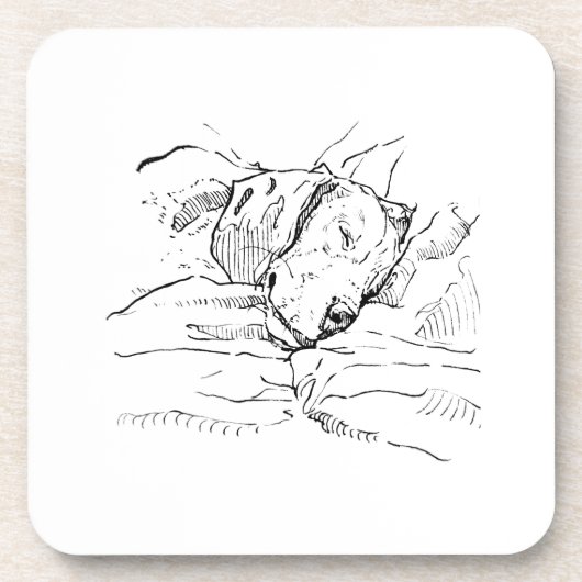 Beagle-Hundliebhaber-Illustration  Getränkeuntersetzer (Vorderseite)