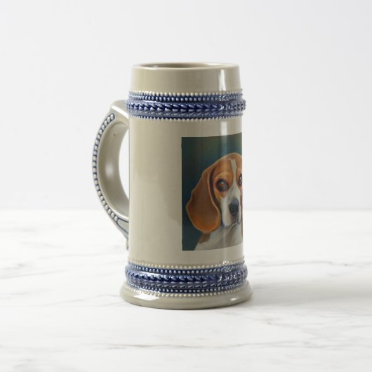 Beagle - Hundportrait Bierglas (Vorderseite Links)