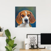 Beagle - Hundportrait Poster (Heimbüro)