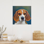 Beagle - Hundportrait Poster (Küche)