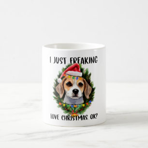 Beagle I gerade Freaking Liebe Weihnachten Weihnac Kaffeetasse