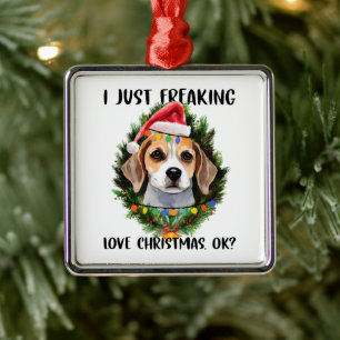 Beagle I gerade Freaking Liebe Weihnachten Weihnac Ornament Aus Metall