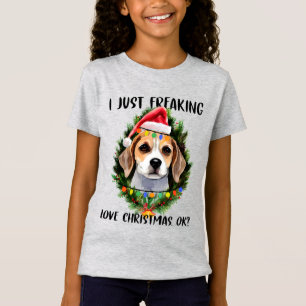 Beagle I gerade Freaking Liebe Weihnachten Weihnac T-Shirt
