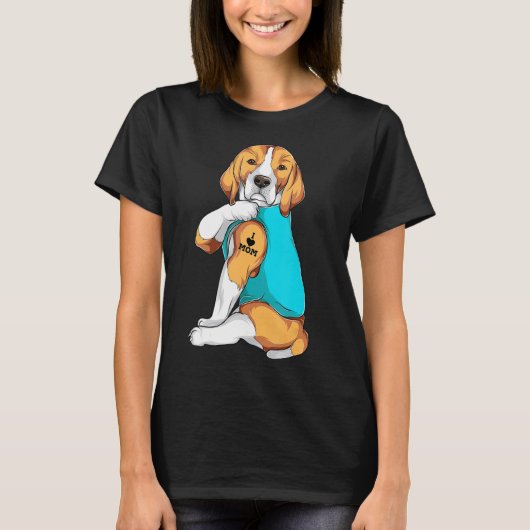 Beagle I Liebe Mama Bekleidung, Hunde Mama Geschen T-Shirt (Vorderseite)