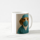 Beagle im Arztkittel Kaffeetasse (VorderseiteRechts)