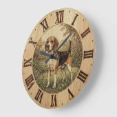 Beagle im Frühlingspark Wanduhr (Winkel)
