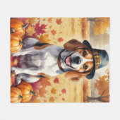 Beagle im Herbst lässt Erntedank Kunst Fleecedecke (Vorderseite (Horizontal))