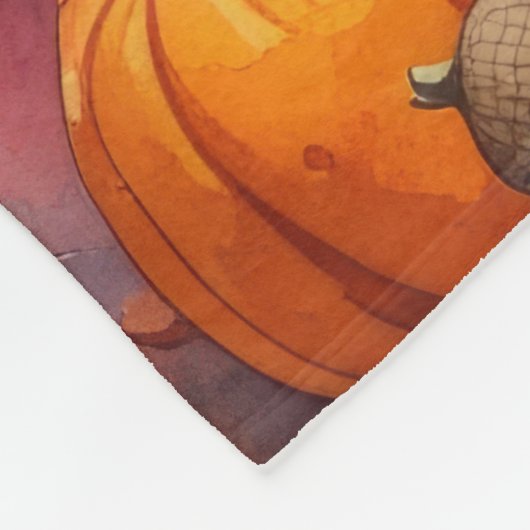 Beagle im Herbst lässt Erntedank Kunst Fleecedecke (Ecke)