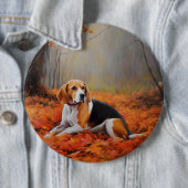 Beagle im Herbst Leaves Fall Inspiriert Button (Beispiel)