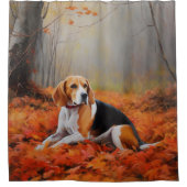 Beagle im Herbst Leaves Fall Inspiriert Duschvorhang (Vorderseite)
