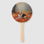 Beagle im Herbst Leaves Fall Inspiriert Fächer (Rückseite)