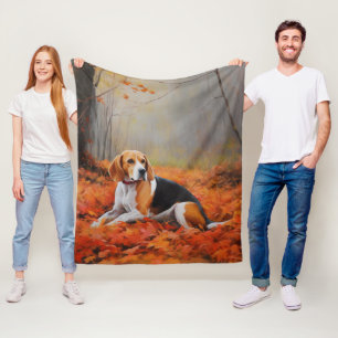 Beagle im Herbst Leaves Fall Inspiriert Fleecedecke