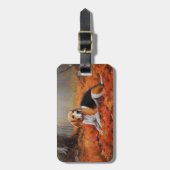 Beagle im Herbst Leaves Fall Inspiriert Gepäckanhänger (Vorderseite vertikal)