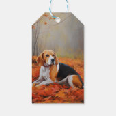 Beagle im Herbst Leaves Fall Inspiriert Geschenkanhänger (Rückseite)