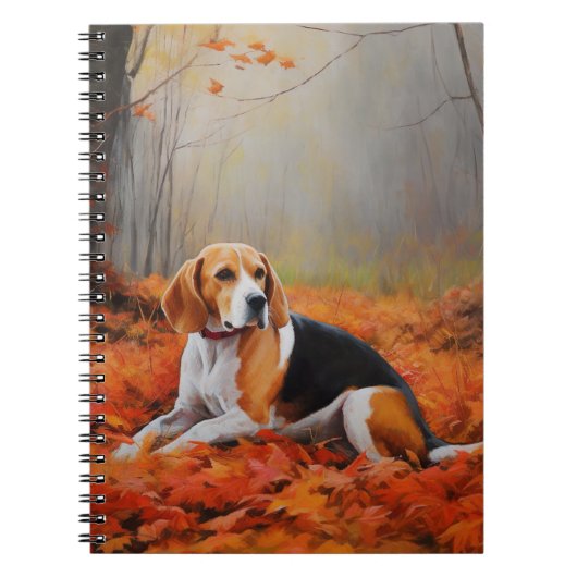 Beagle im Herbst Leaves Fall Inspiriert Notizblock (Vorderseite)