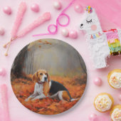 Beagle im Herbst Leaves Fall Inspiriert Pappteller (Party)