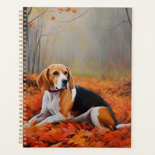 Beagle im Herbst Leaves Fall Inspiriert Planer (Vorderseite)