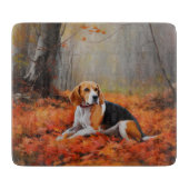 Beagle im Herbst Leaves Fall Inspiriert Schneidebrett (Vorderseite)