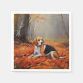 Beagle im Herbst Leaves Fall Inspiriert Serviette (Vorderseite)