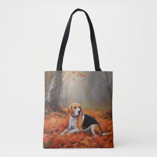 Beagle im Herbst Leaves Fall Inspiriert Tasche (Vorderseite)