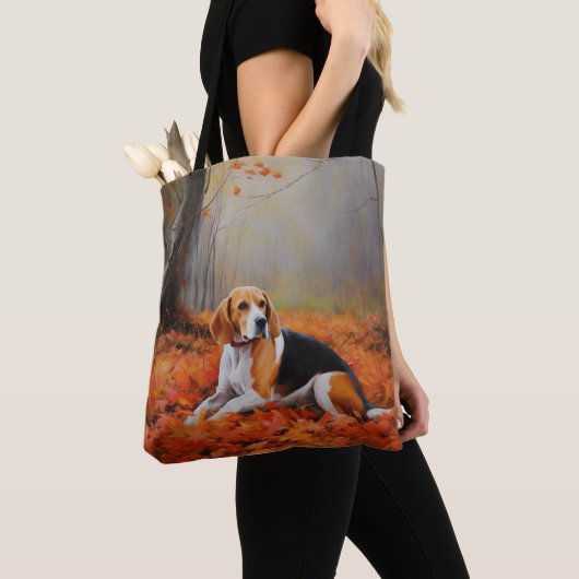 Beagle im Herbst Leaves Fall Inspiriert Tasche (Von Nahem)