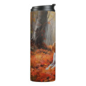 Beagle im Herbst Leaves Fall Inspiriert Thermosbecher (Nach links gedreht)