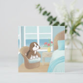 Beagle im Schlafzimmerbild Karte (Stehend Vorderseite)