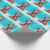 Beagle im Schnee mit Weihnachtsgeschenken Geschenkpapier (Ecke)