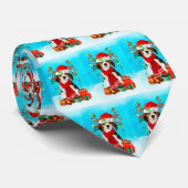 Beagle im Schnee mit Weihnachtsgeschenken Krawatte (Gerollt)