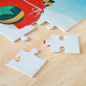 Beagle im Schnee mit Weihnachtsgeschenken Puzzle (Seite)