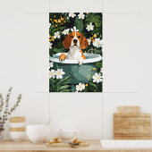 Beagle In Bathtub Poster, Funny Dog Poster, Beagle Poster (Küche)