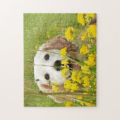 Beagle in Blume behalte nur, Ermutigung zu erstick Puzzle (Vertikal)