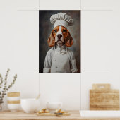 Beagle In Chefs Hat Poster, Pet Poster, Beagle In Poster (Küche)