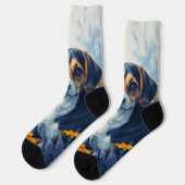 Beagle in den Blume Socken (Linkes Detail)