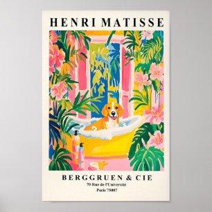 Beagle in der Badewanne Print, Funny Bad Wall Art, Poster