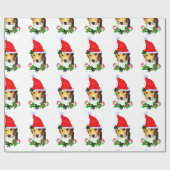 Beagle in der Weihnachtsmannmütze Weihnachten Geschenkpapier (Flach)